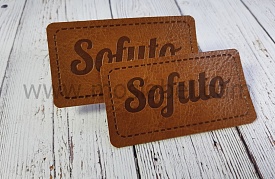 Этикетки из кожзама на заказ